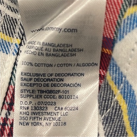 Tommy Hilfiger Boy's Plaid Long Sleeve Button Down Shirt NWT Large 16/18 - Picture 6 of 6